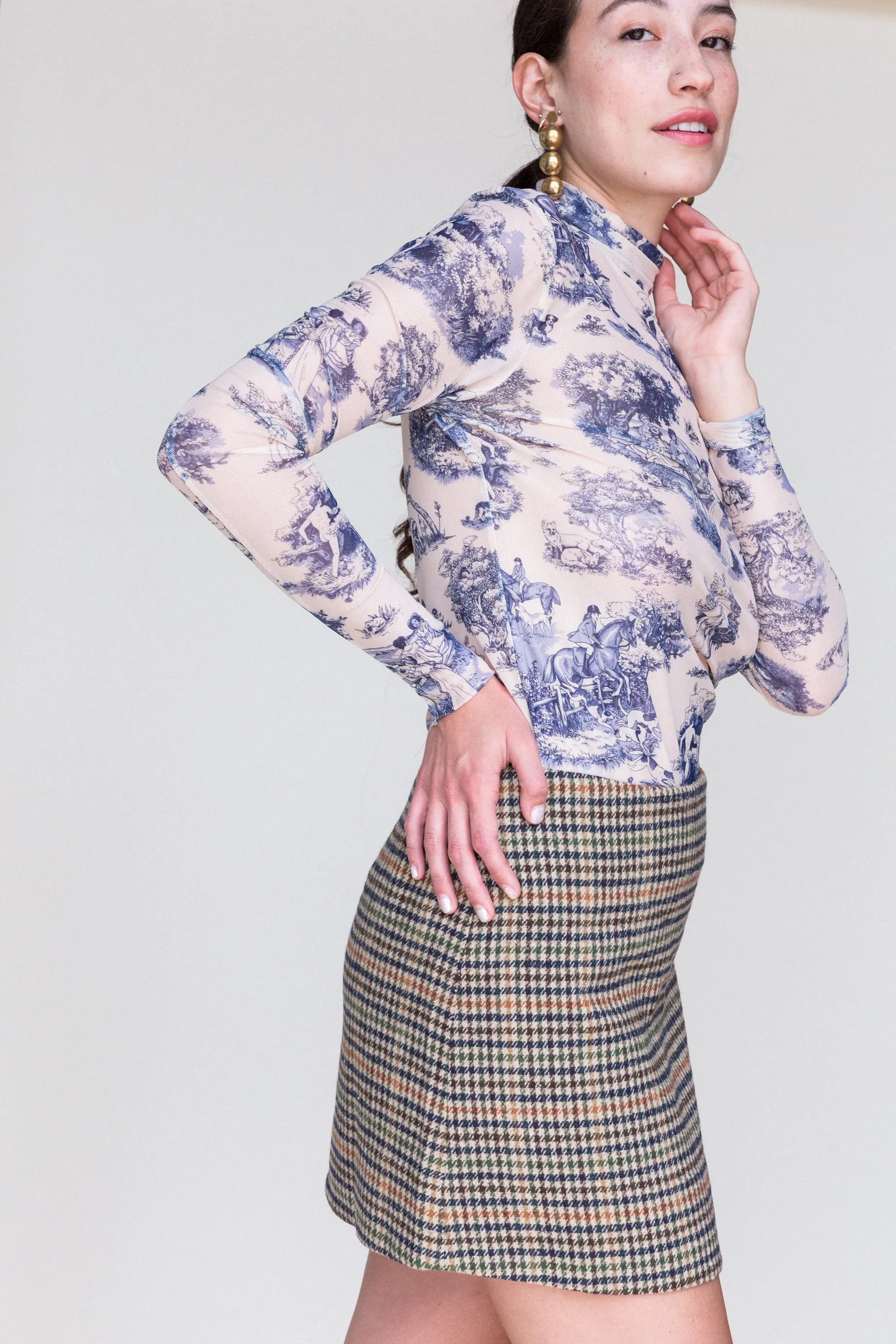Richard Miniskirt in Camel Check