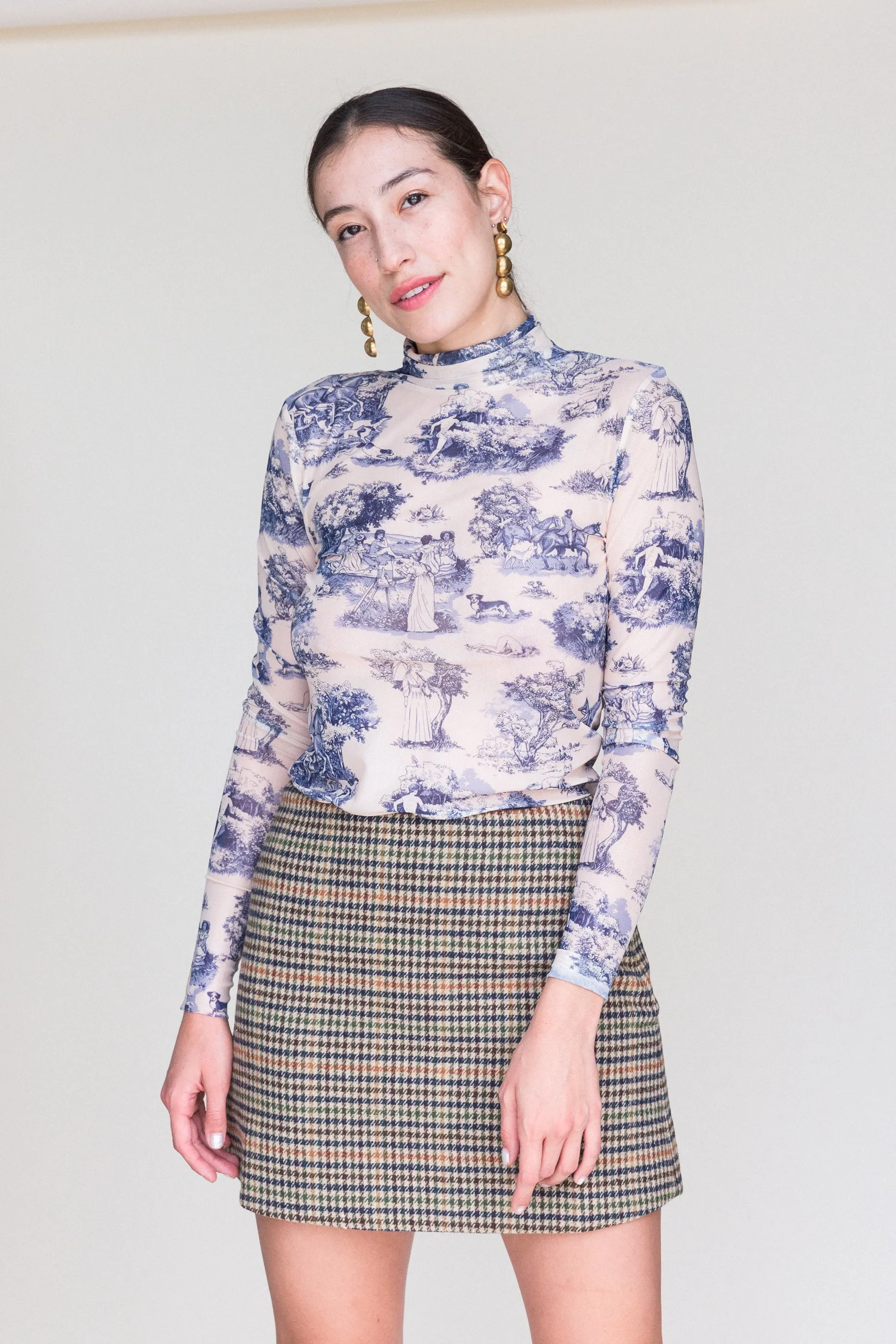 Richard Miniskirt in Camel Check