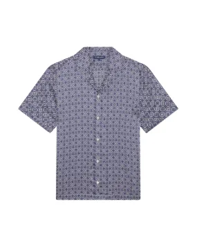 Roberto Silk Shirt SS Angra Trelica - Dusk