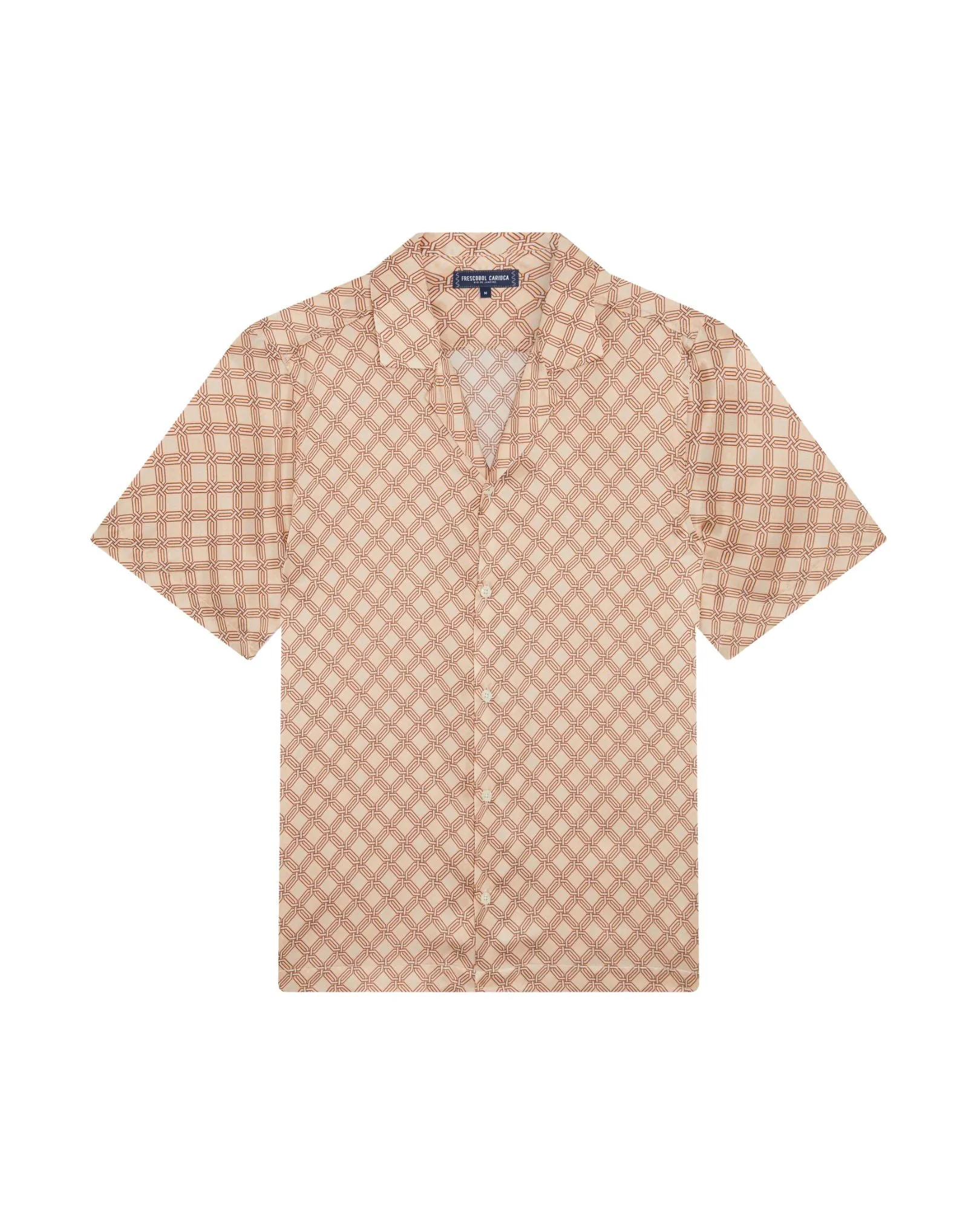 Roberto Silk Shirt SS Angra Trelica - Pink Salmon