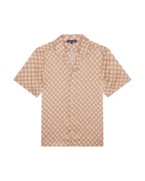 Roberto Silk Shirt SS Angra Trelica - Pink Salmon