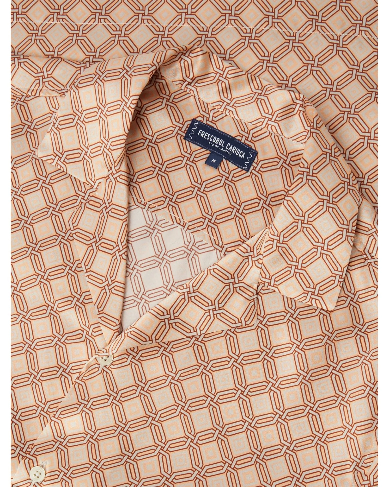 Roberto Silk Shirt SS Angra Trelica - Pink Salmon