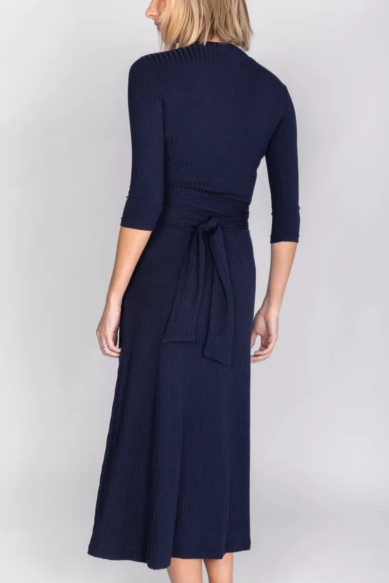 SARAH DRESS 3/4 SLEEVES (NAVY)