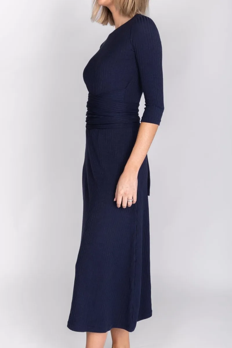 SARAH DRESS 3/4 SLEEVES (NAVY)