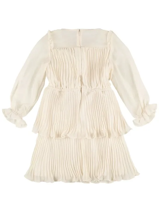 Self-portrait   Tiered chiffon midi dress w/ faux pearls 