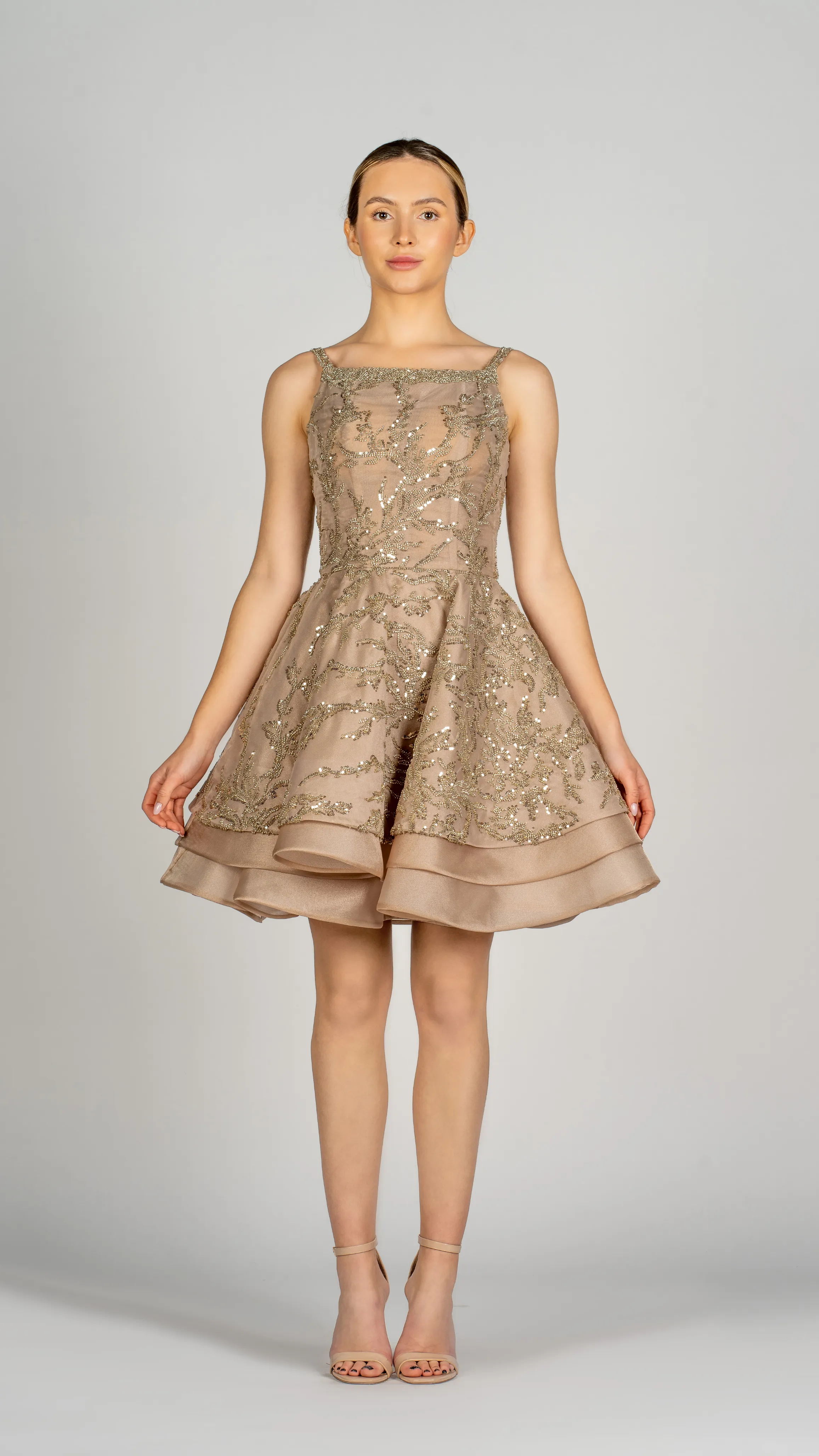 Short Dress with Ruffle Skirt