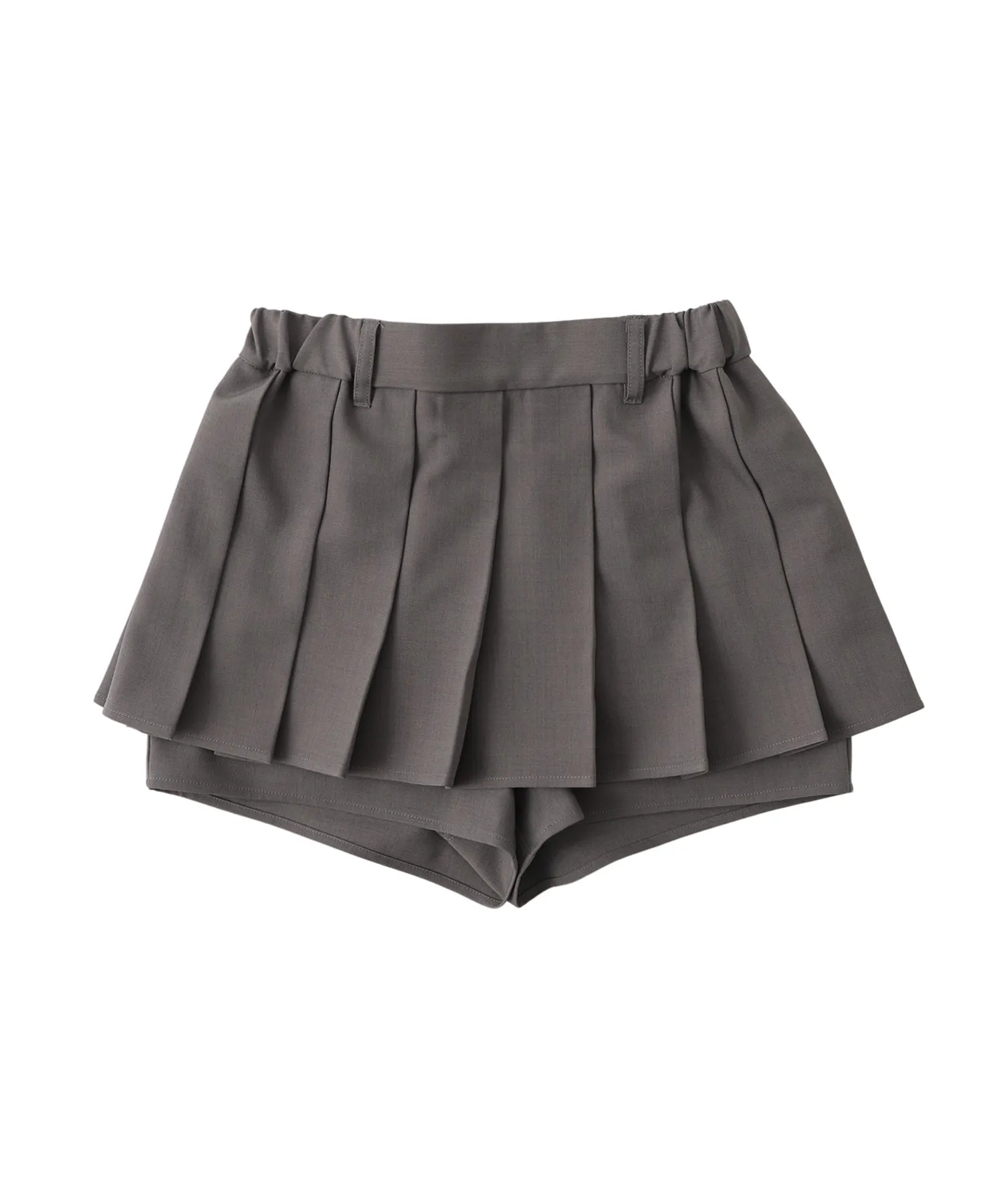 Shorts layered pleated mini skirt