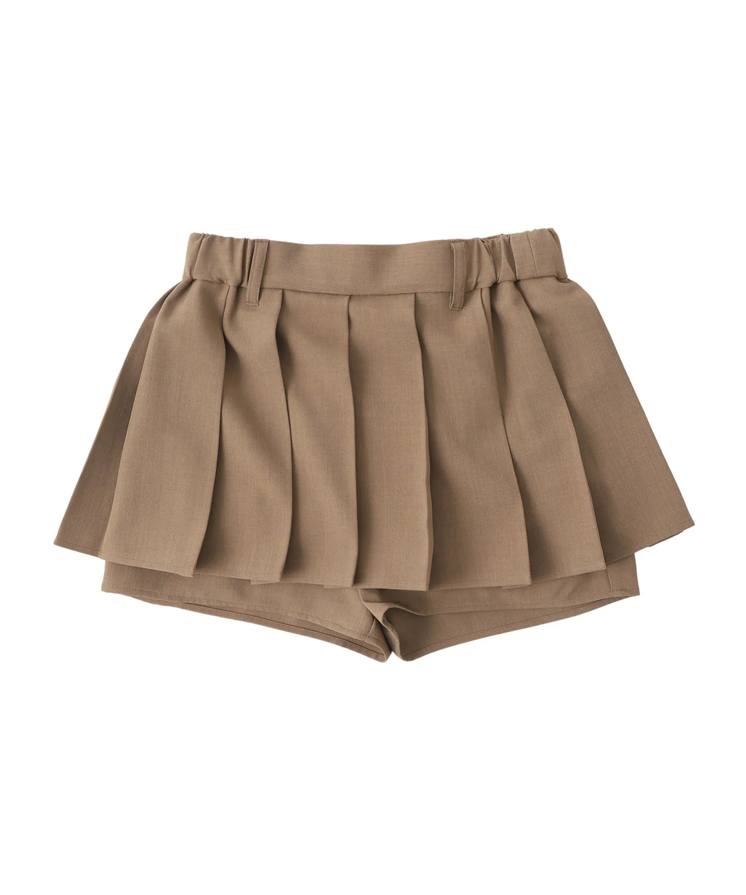 Shorts layered pleated mini skirt