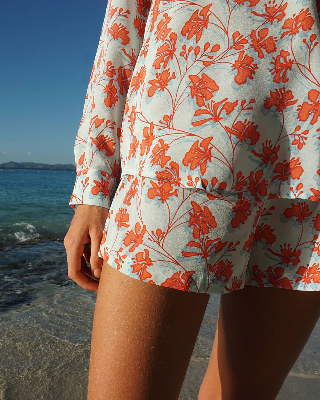 Silk Kim Blouse FLAMBOYANT FLOWER