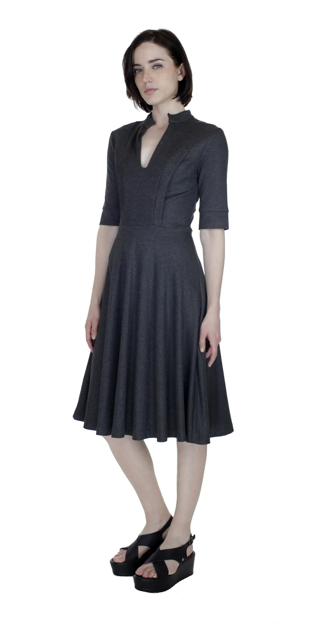 Split Neck Knit Dress
