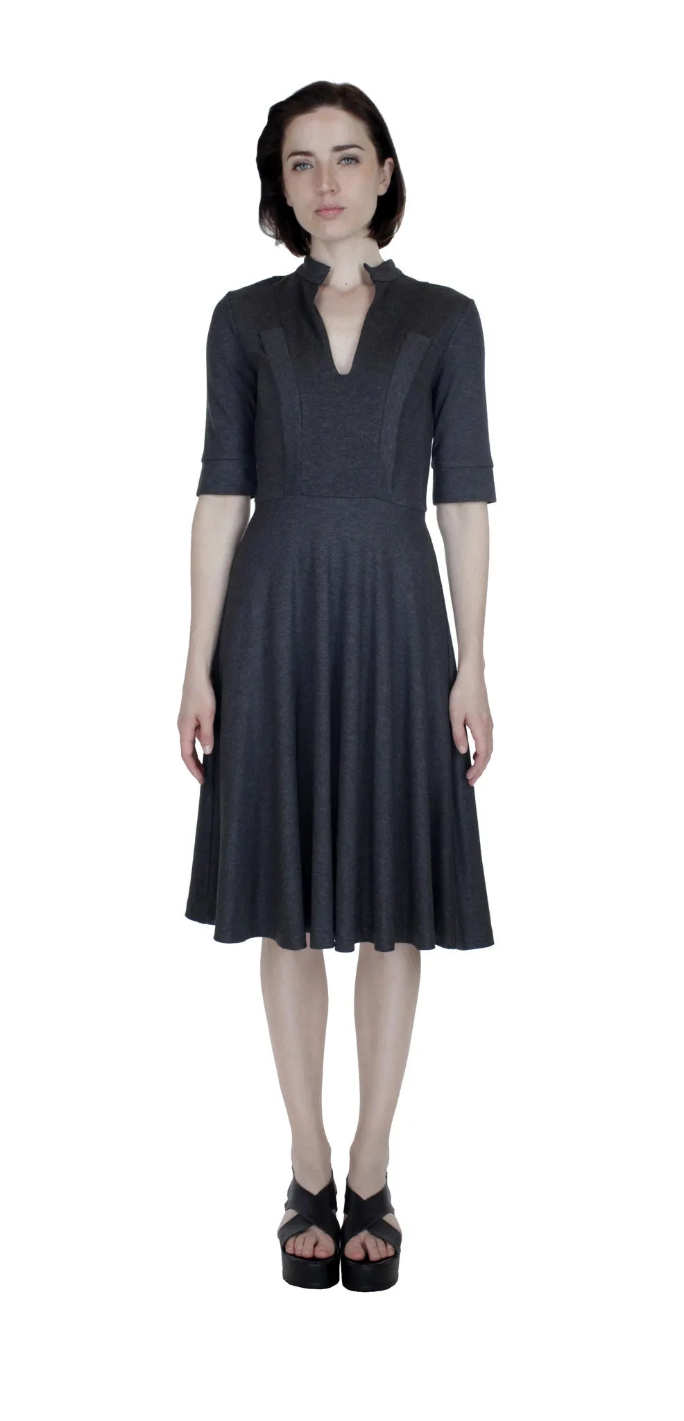 Split Neck Knit Dress