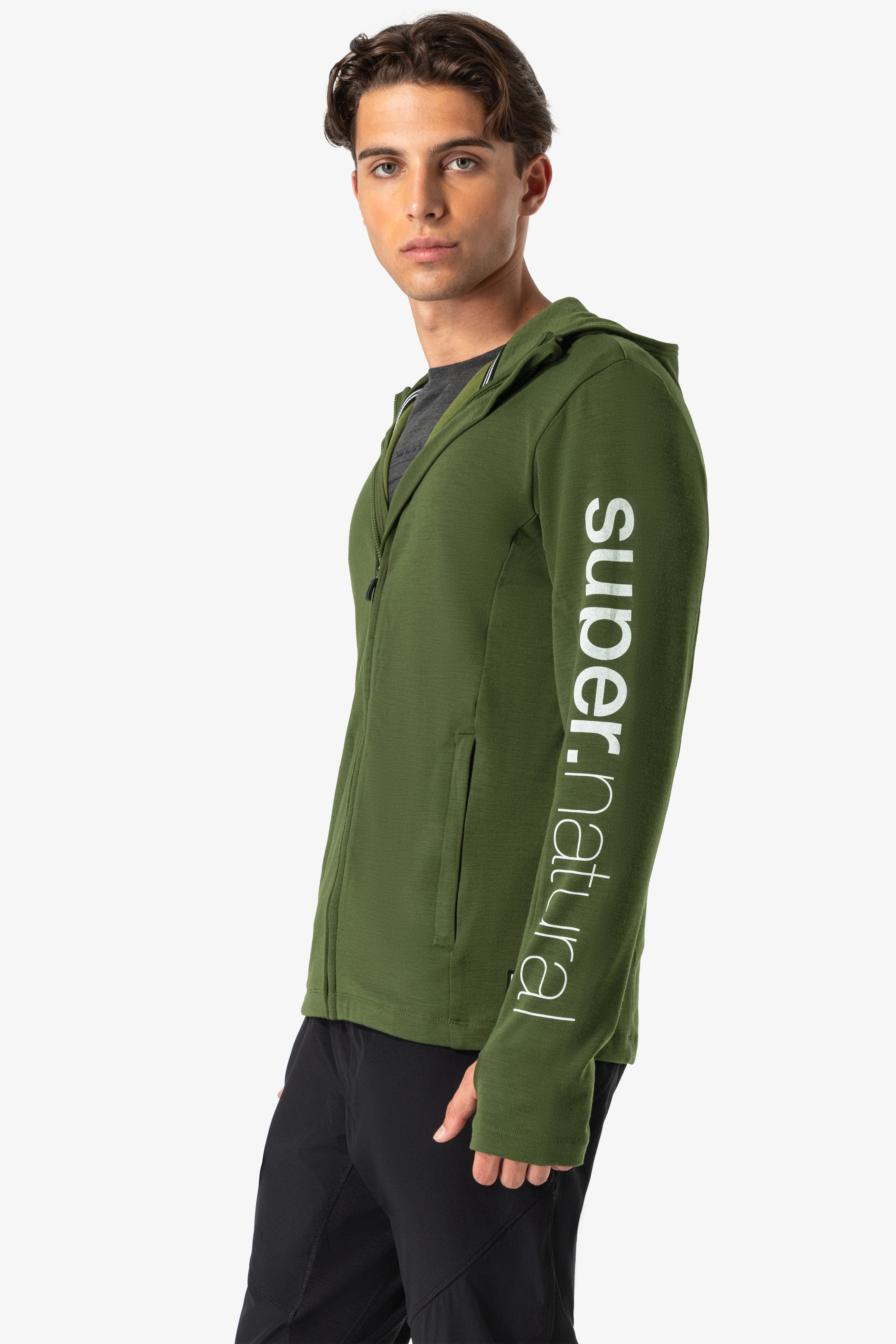 super.natural Men&#x27;s Alpine Hooded Jacket Rifle Green | Buy super.natural Men&#x27;s Alpine Hooded Jacket Rifle Green here | Outnorth