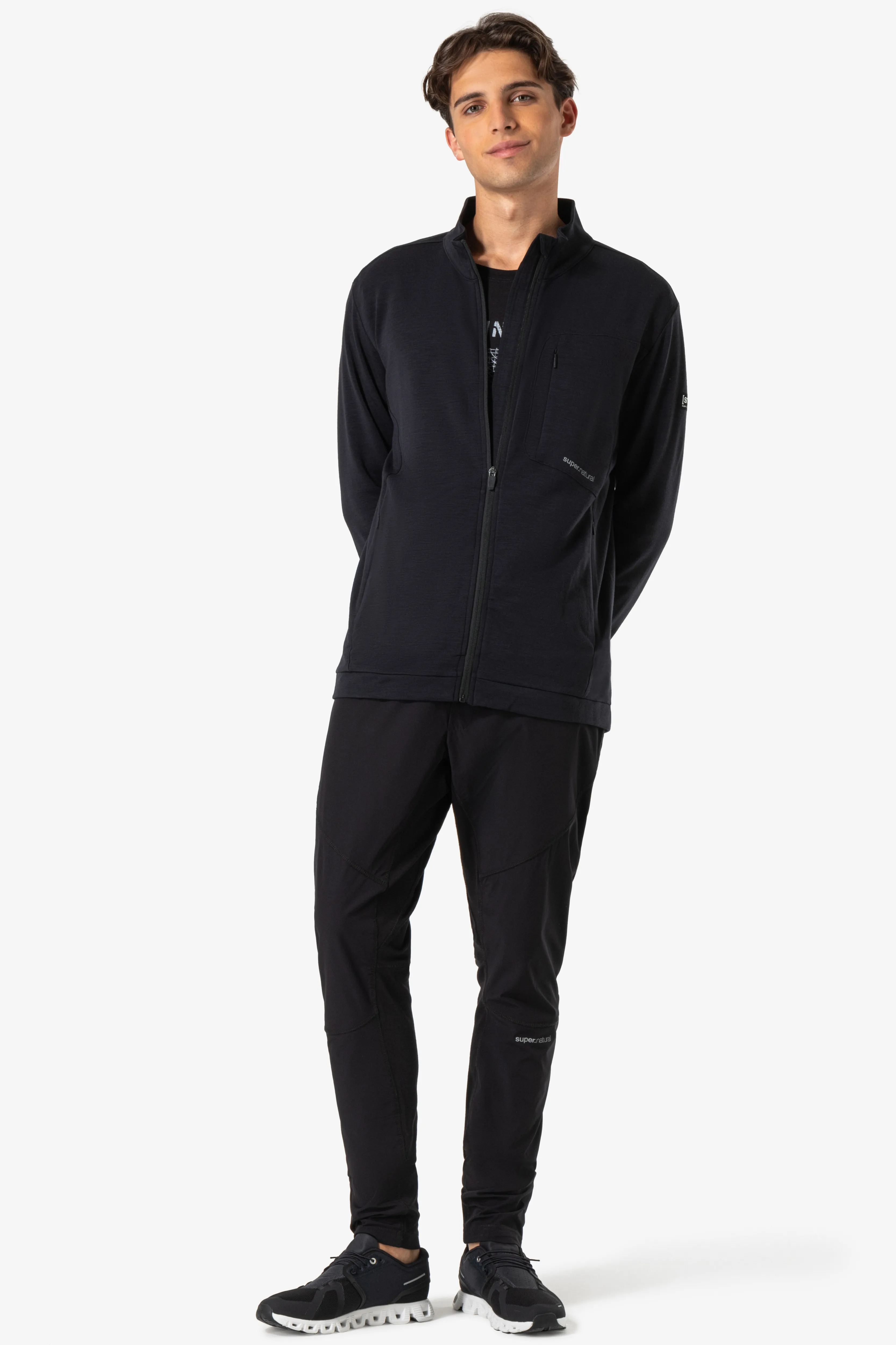 super.natural Men&#x27;s Motion Jacket Jet Black | Buy super.natural Men&#x27;s Motion Jacket Jet Black here | Outnorth