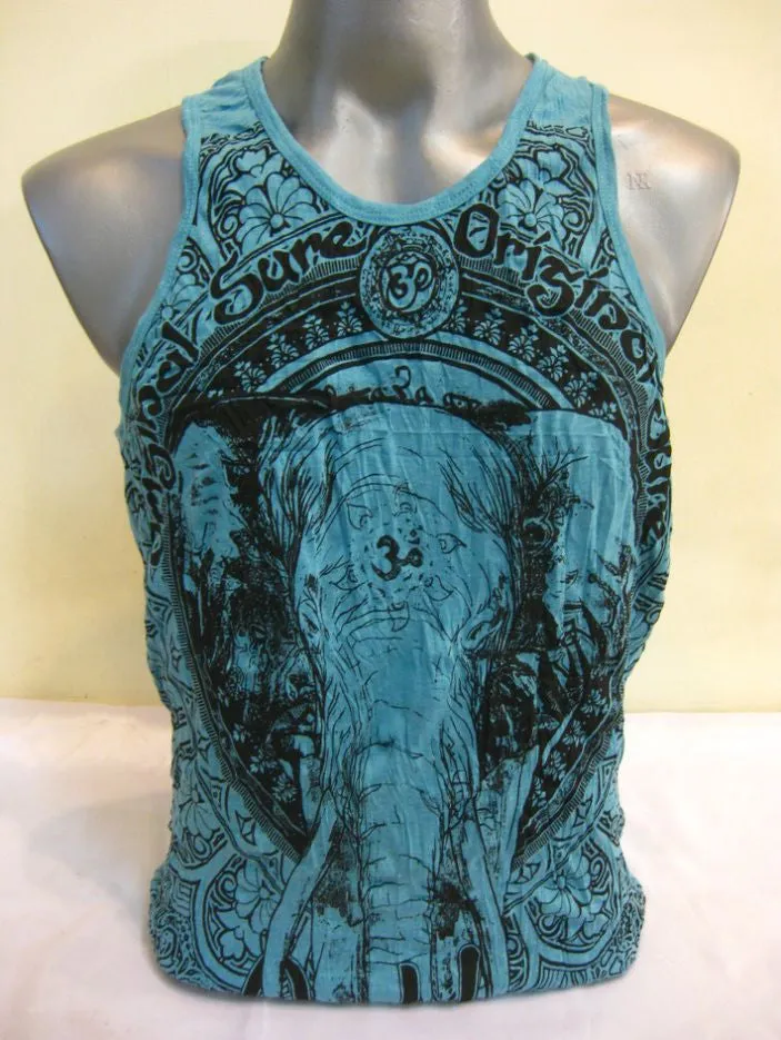 Sure Design Men's Wild Elephant Tank Top Turquoise