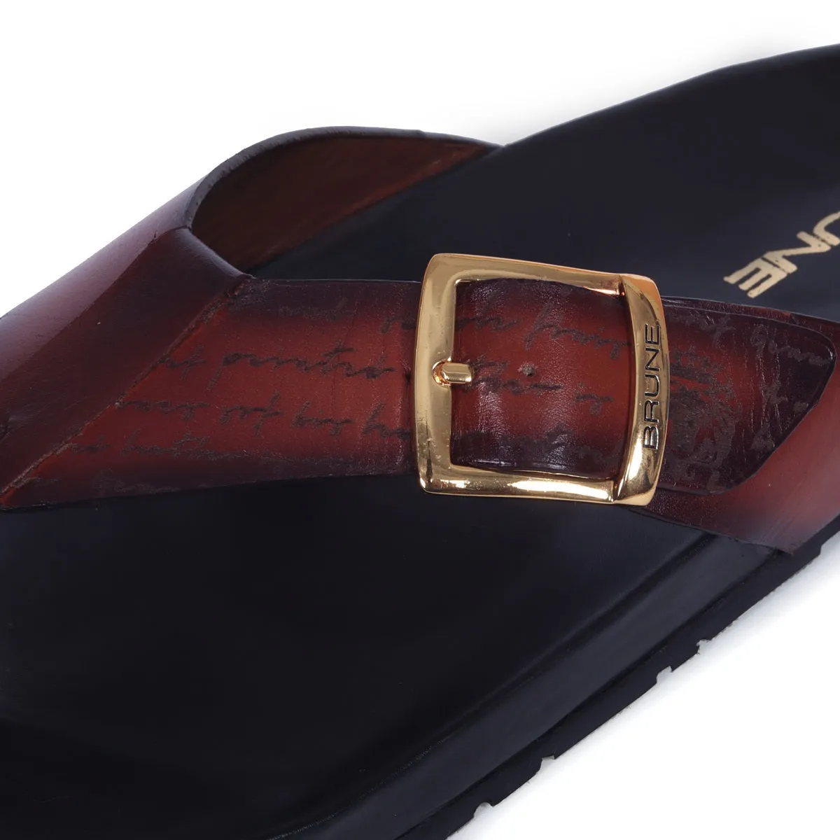 Tie Fit Men's Slipper Laser & Buckle Strap Design