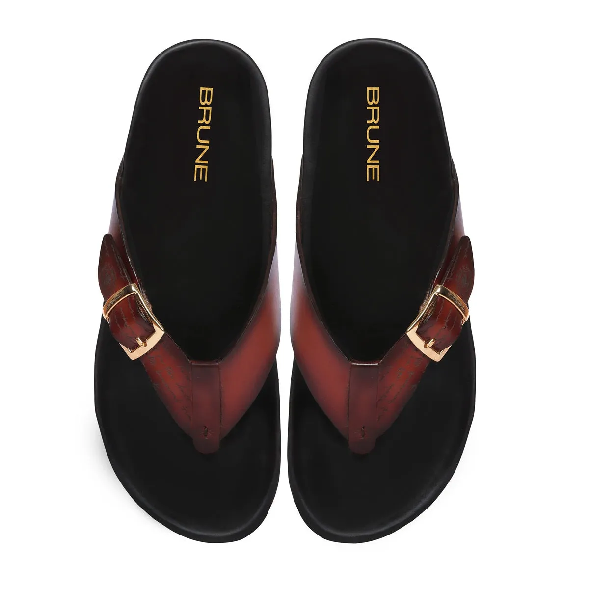Tie Fit Men's Slipper Laser & Buckle Strap Design