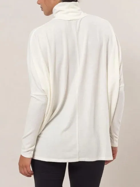 Turtleneck Dolman-Sleeve Top