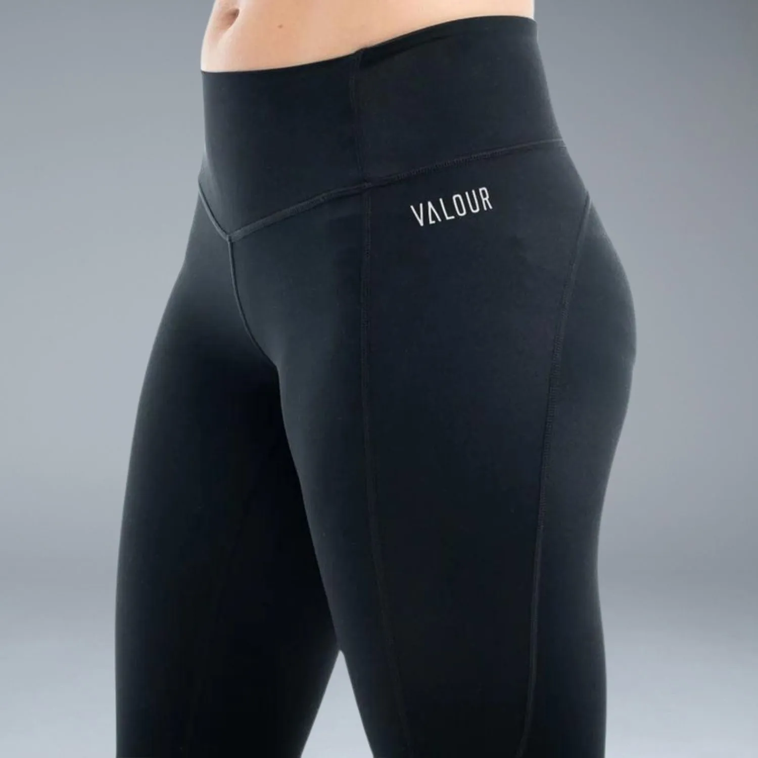 Valour Active 7/8  Lycra Tights- Black