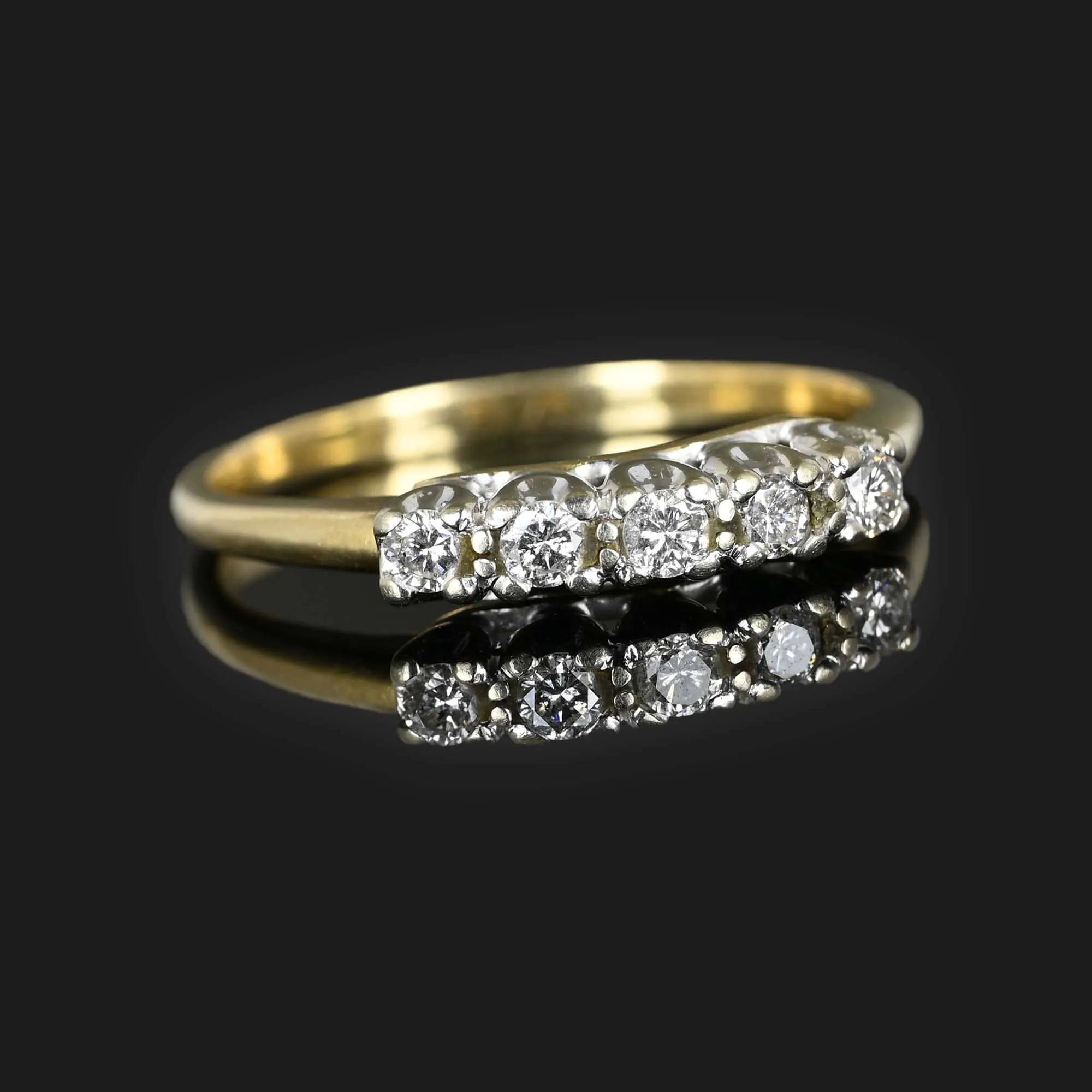 Vintage Five Stone Diamond Ring in 14K Gold