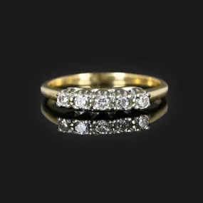 Vintage Five Stone Diamond Ring in 14K Gold