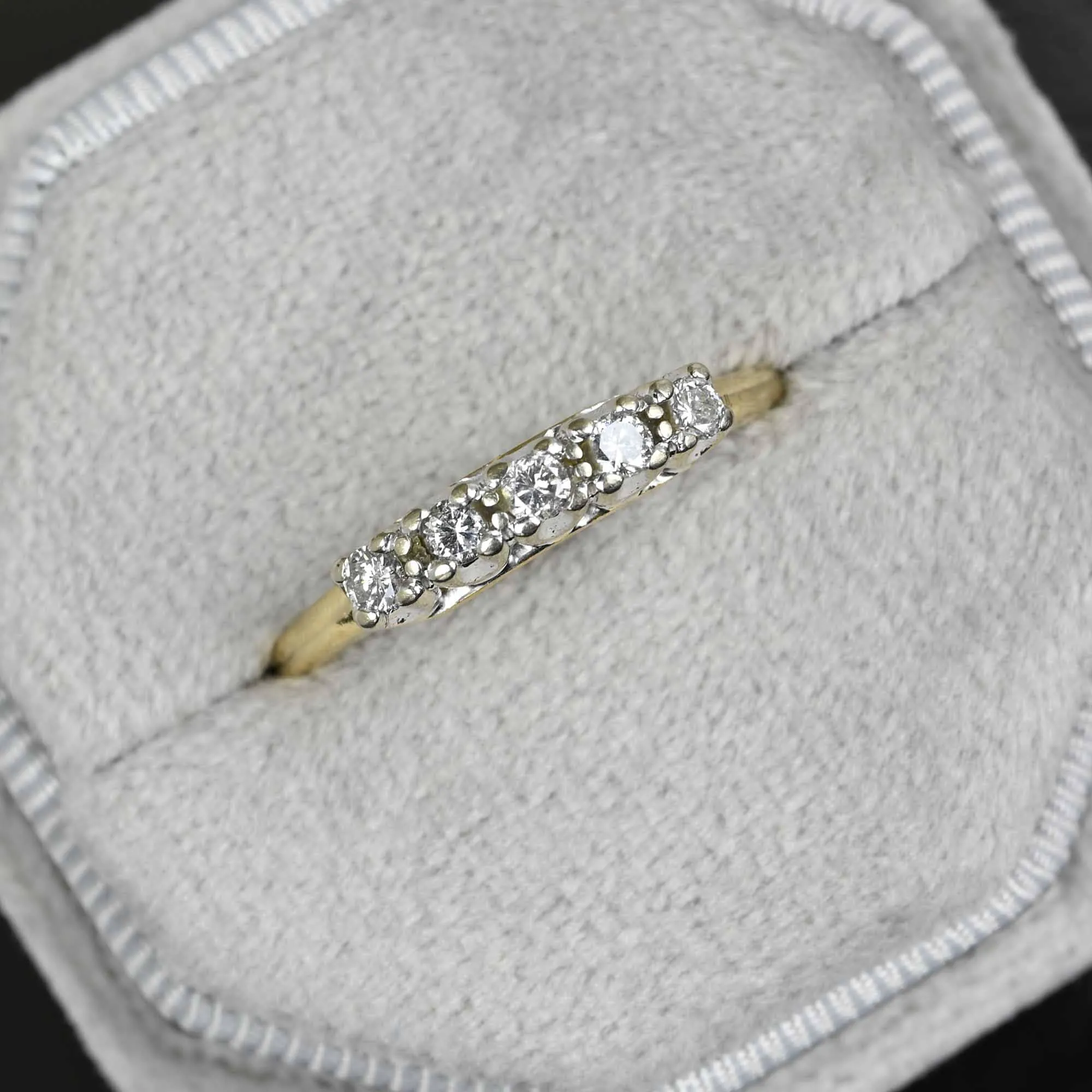 Vintage Five Stone Diamond Ring in 14K Gold