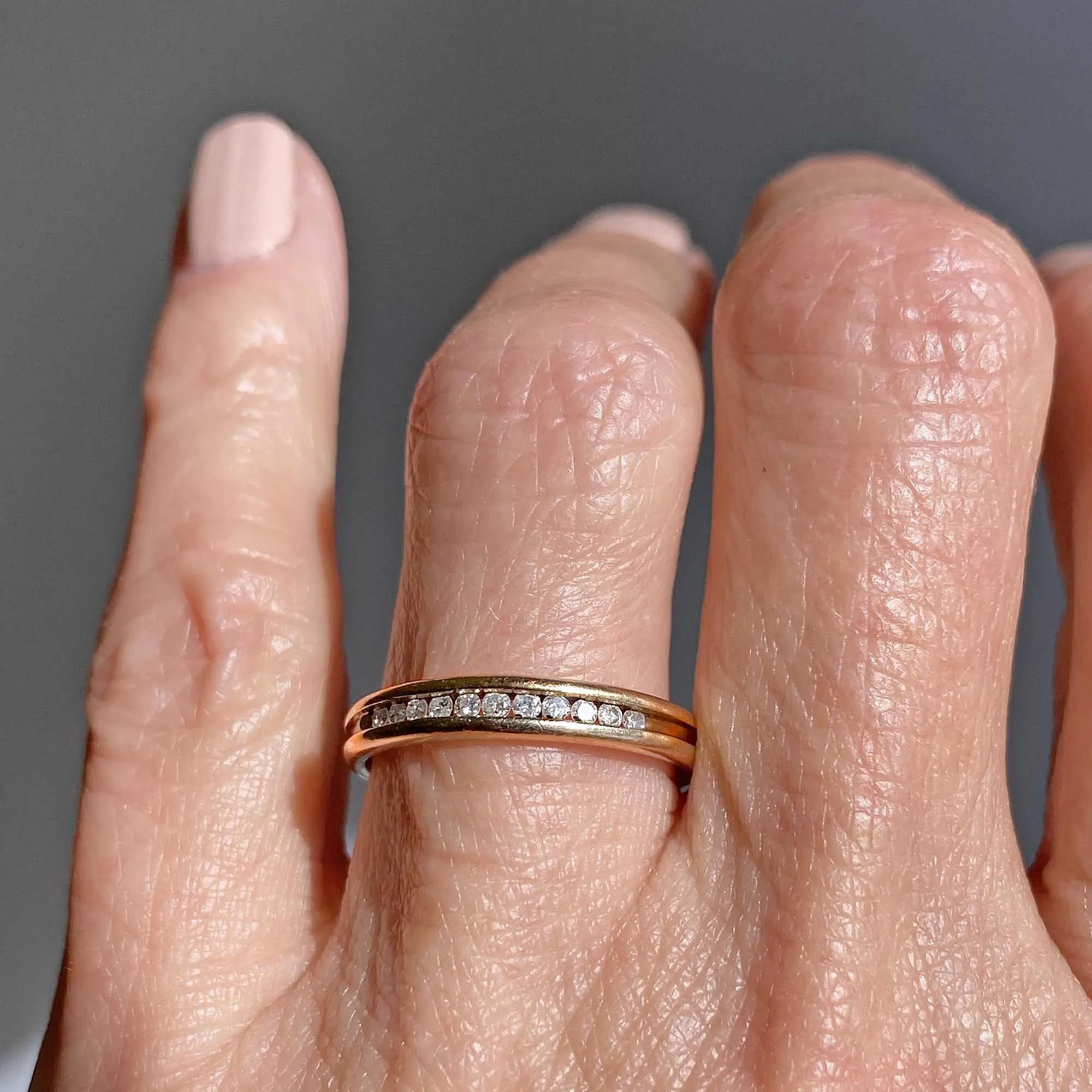 Vintage Half Eternity Diamond Wedding Ring Band