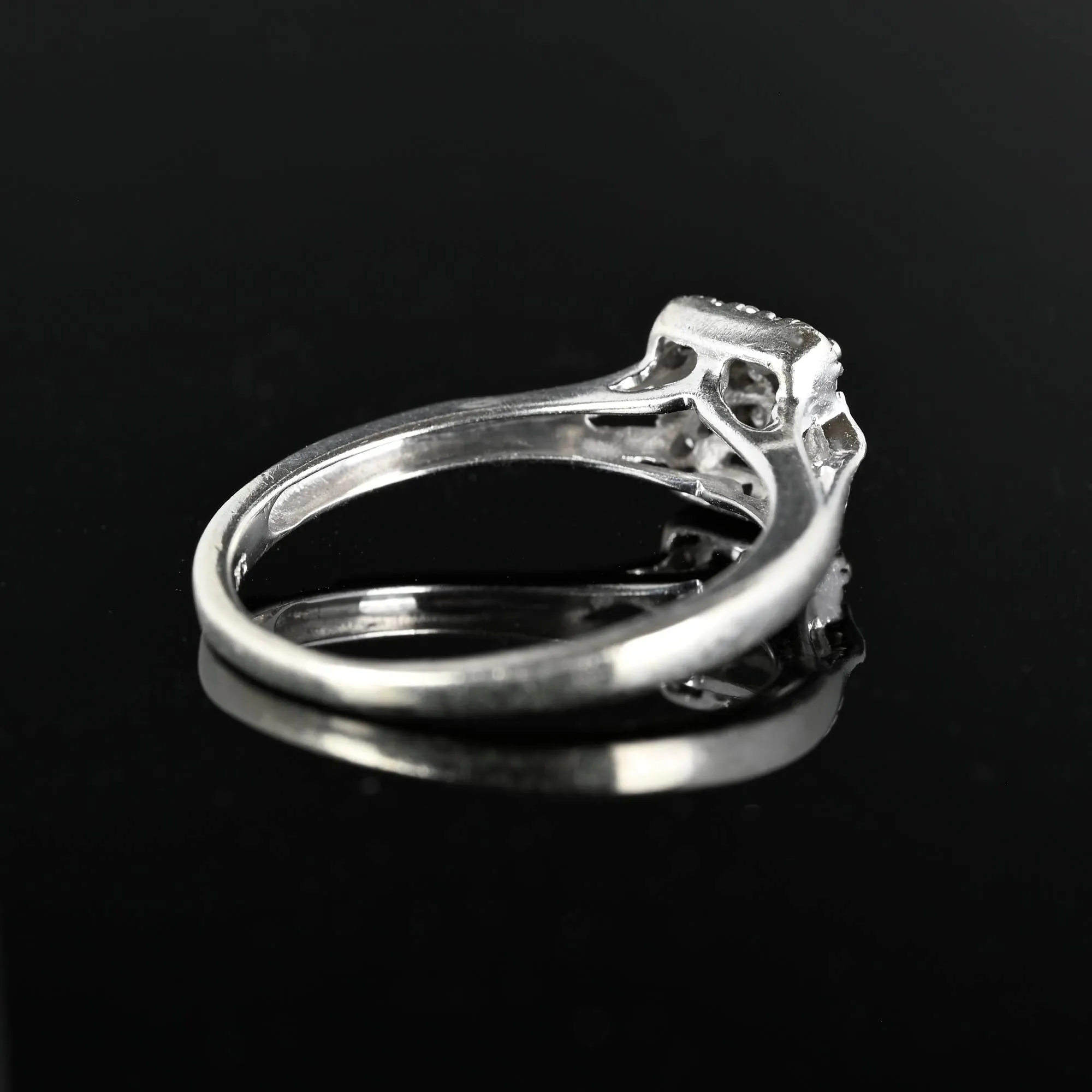 Vintage Princess Cut Diamond Cluster Engagement Ring