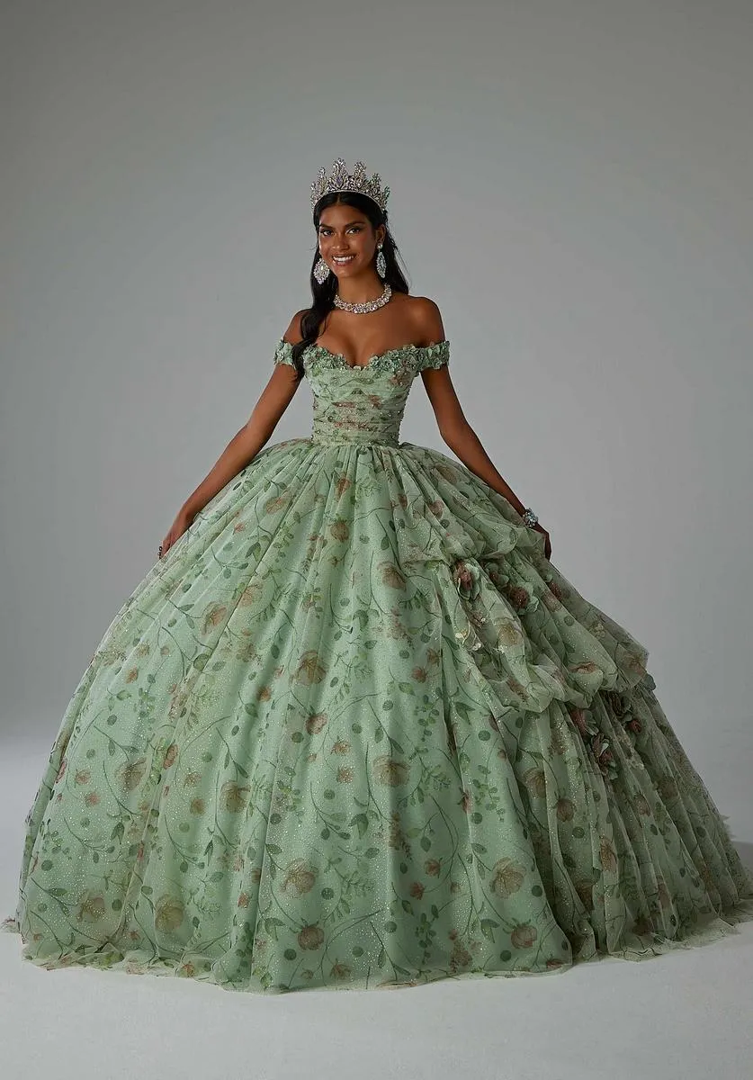 Vizcaya by Morilee Floral Print Quince Dress 89457