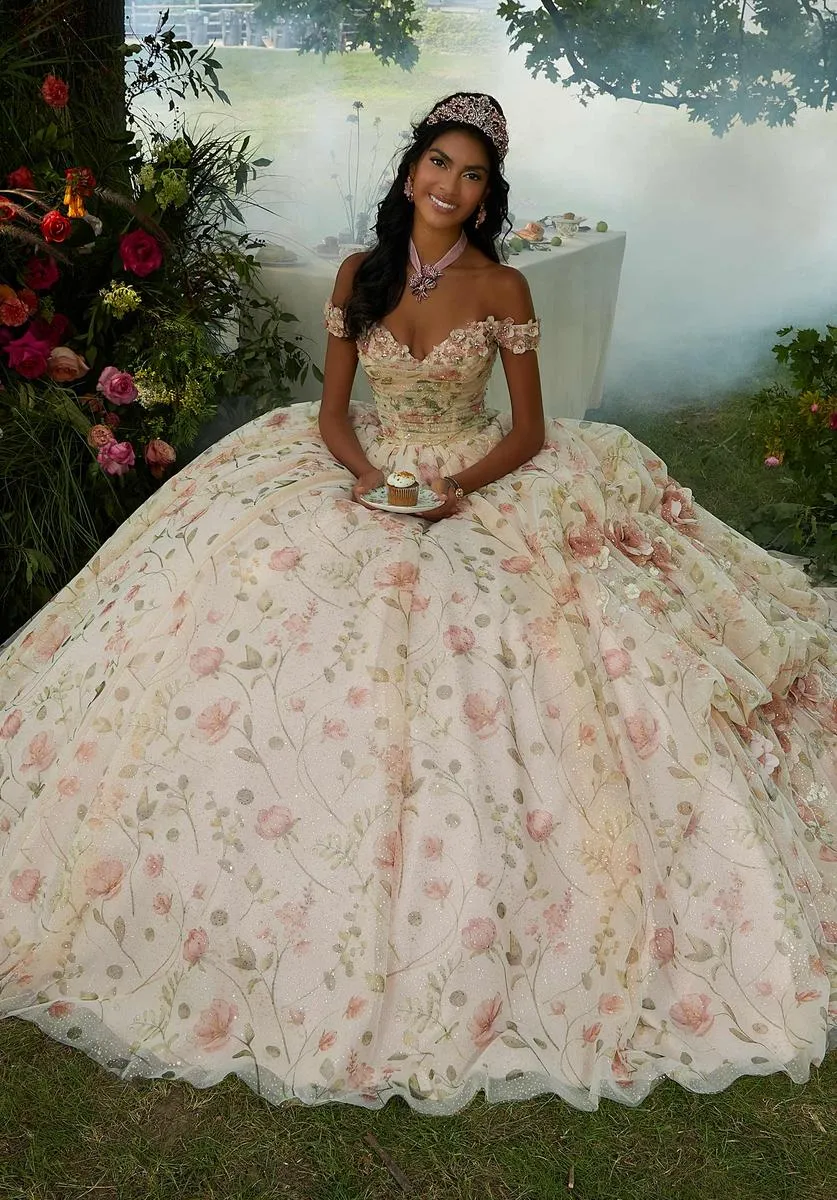 Vizcaya by Morilee Floral Print Quince Dress 89457