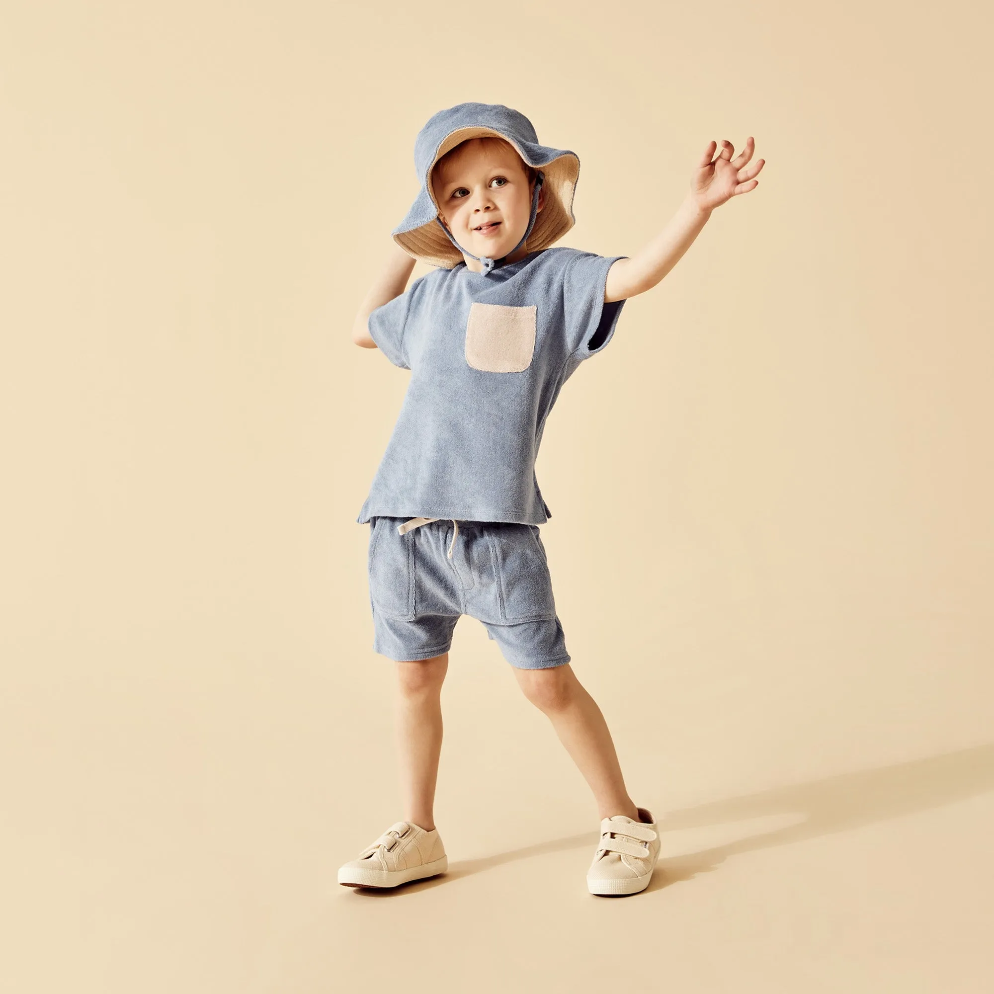 Wilson and Frenchy Organic Terry Short Dusty Blue