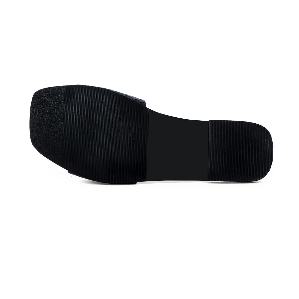 Women's Freeway Velcro Adjustable Strap Croco Deep Cut Textured Black Leather Slide In Slipper