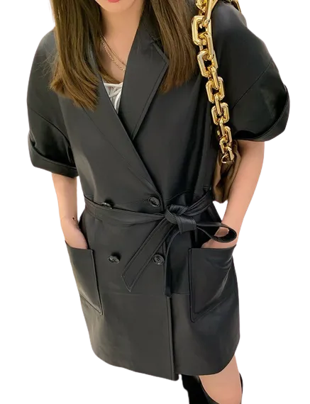 Womens Paisley Genuine Lambskin Leather Long Coat