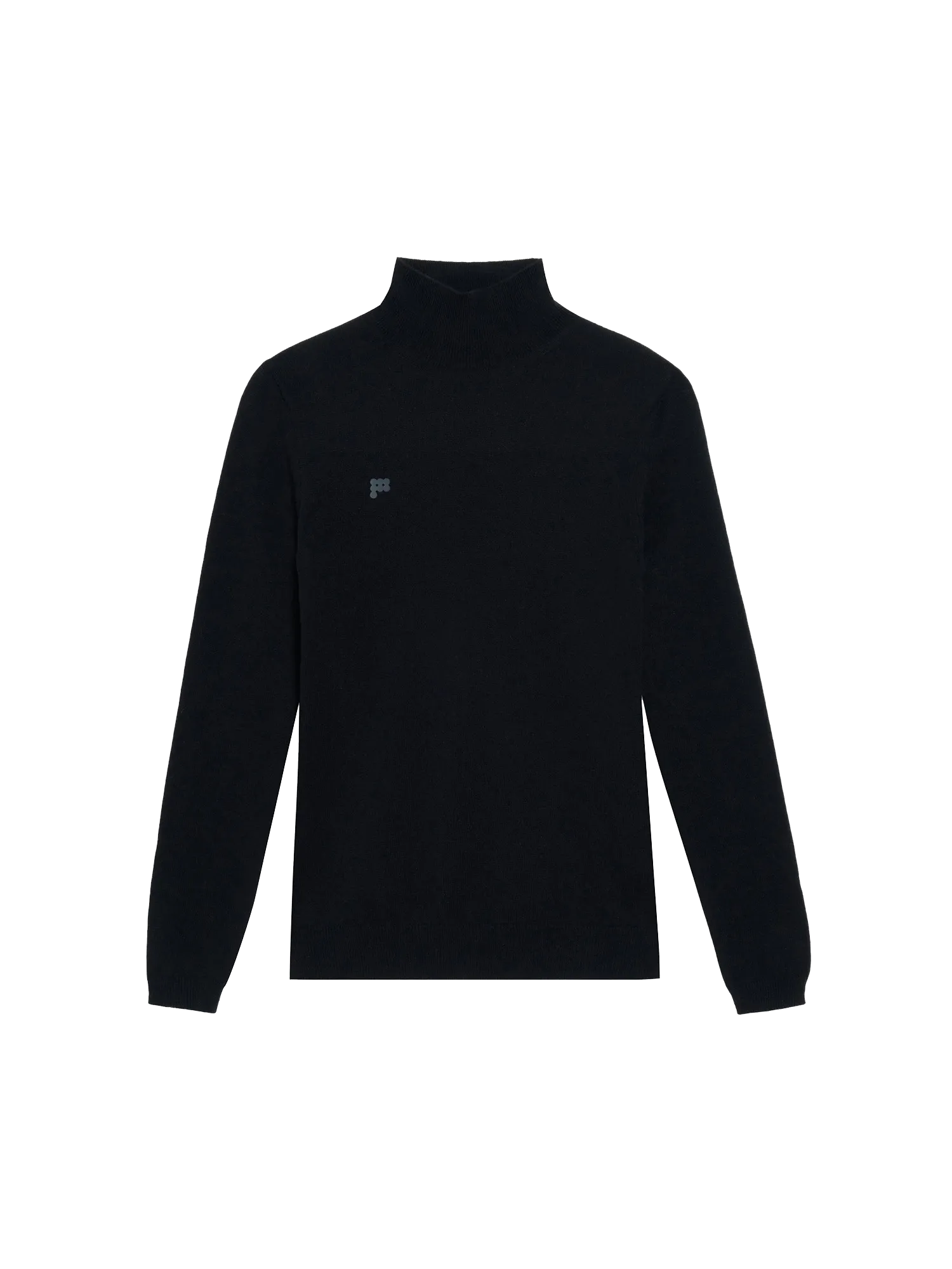 Women's Recycled Cashmere Fitted Turtleneck Top—black