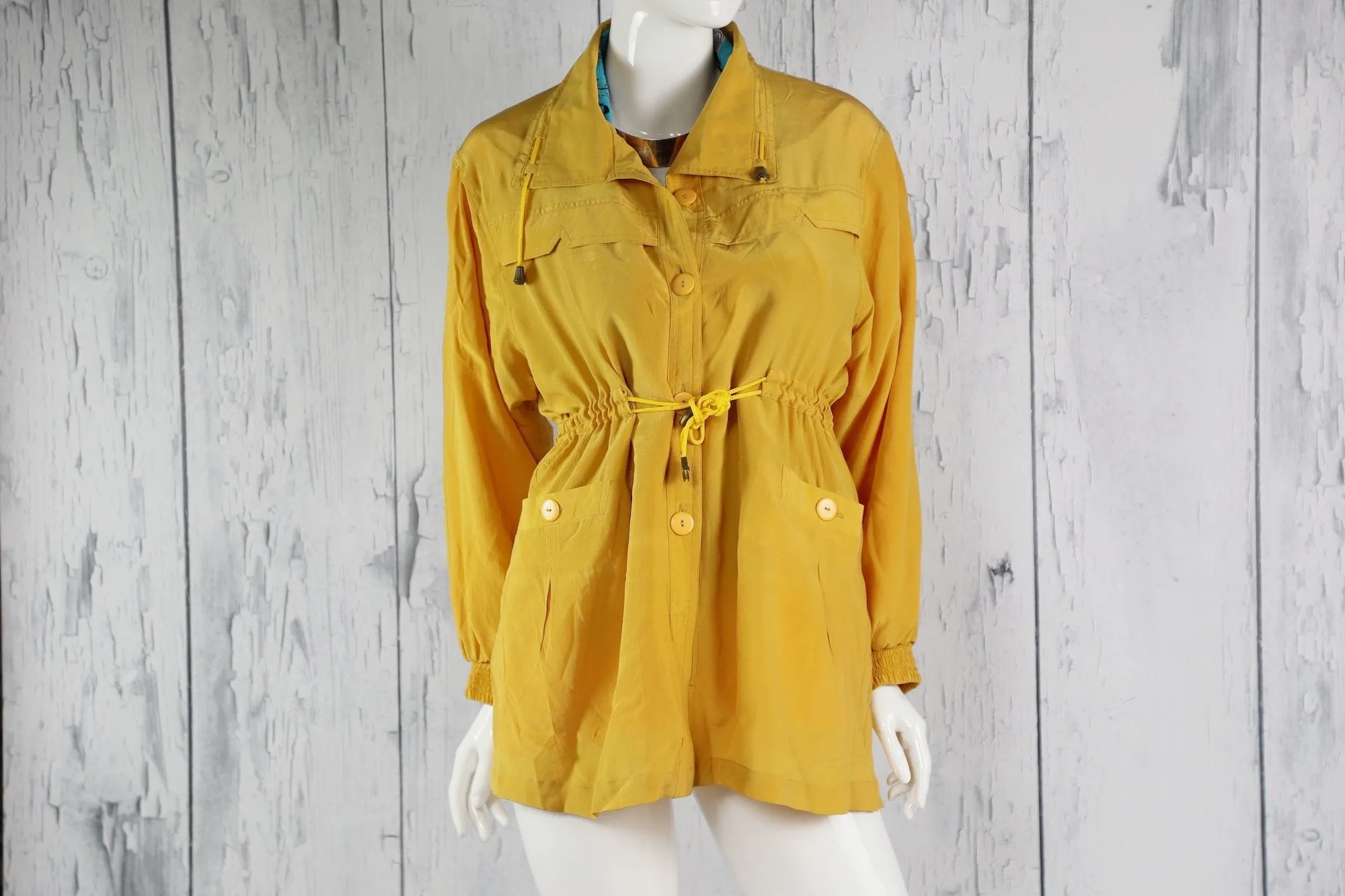 Yellow Lightweight Drawstring Jacket (Fits up to an XL/1X)