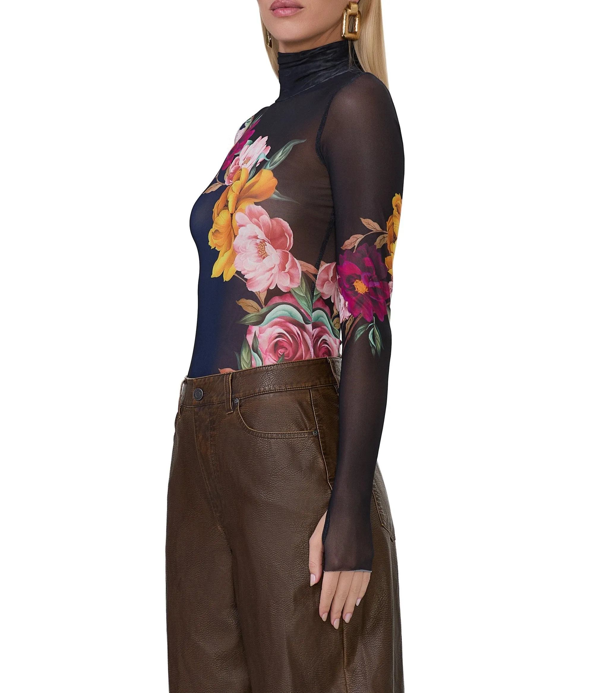 Zadie Top - Navy Block Floral