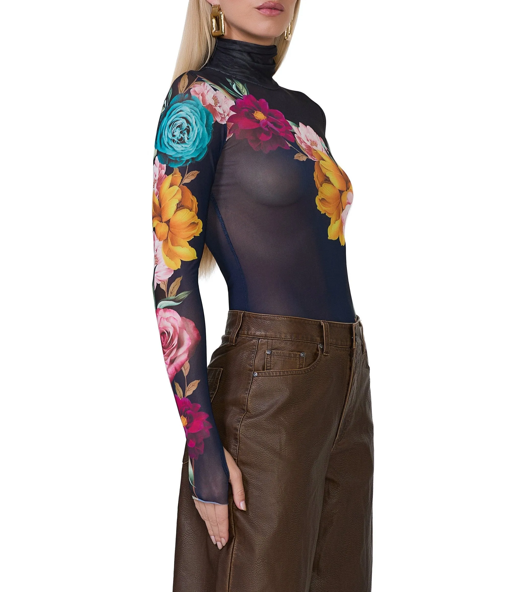 Zadie Top - Navy Block Floral
